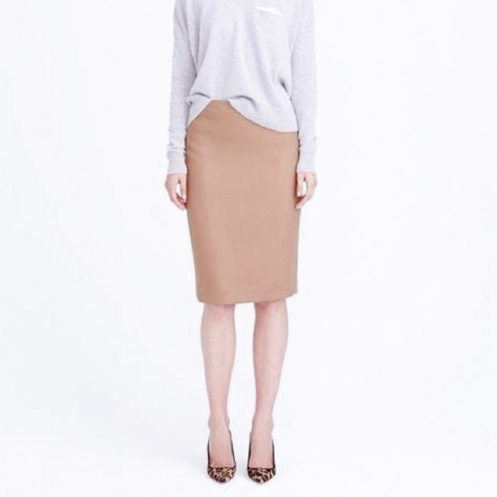 J.Crew Wool No. 2 Pencil Skirt in Camel